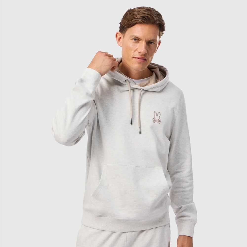 Psycho Bunny men’s James hooded sweatshirt size medium pullover hoodie Heathered